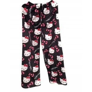 Tegnefilm HelloKitty flannel pyjamas Plys og tyk isolering pyjamas til kvinder - Sort - Pink Black - Pink M