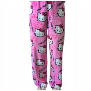 AUZHENCHEN Tegnefilm HelloKitty flannel pyjamas Plys og tyk isolering pyjamas til kvinder - Pink Pink L
