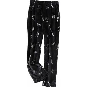 Tegnefilm HelloKitty flannel pyjamas Plys og tyk isolering pyjamas til kvinder - sort - hvid Black - White L