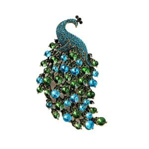 LOST STAR Rhinestone Peacock Broche Pin for Women Fashion