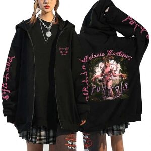 Melanie Martinez Portals Hættetrøjer tegneserie lynlås sweatshirts Hip Hop Streetwear Frakker Mænd Kvinde Oversize jakker Y2K Tøj Black10 S