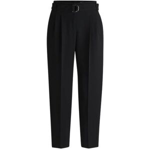 Boss Regular-fit cropped trousers in crease-resistant crepe