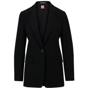 Boss Regular-fit jacket in crease-resistant crepe