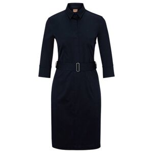 Boss Belted shirt dress in organic cotton with stretch