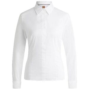 Boss Slim-fit blouse in a cotton blend