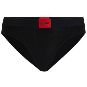 HUGO Stretch-cotton regular-rise briefs with logo label