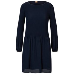 Boss Regular-fit dress with long sleeves and pleated skirt