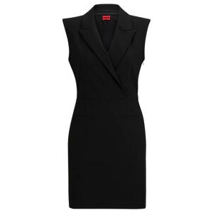 HUGO Slim-fit tailored dress with lapels and logo patch