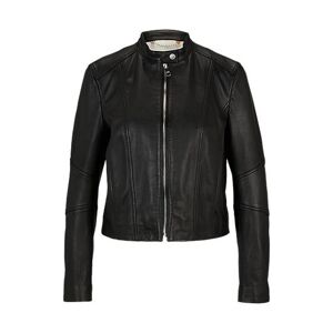 Boss Slim-fit leather jacket with zip closure
