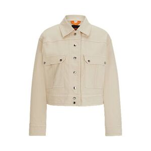 Boss Relaxed-fit jacket in stretch-cotton twill