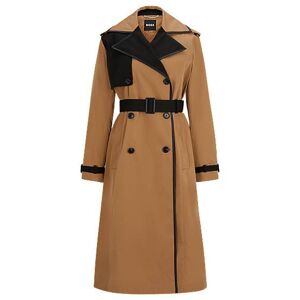 Boss Water-repellent trench coat with contrast details
