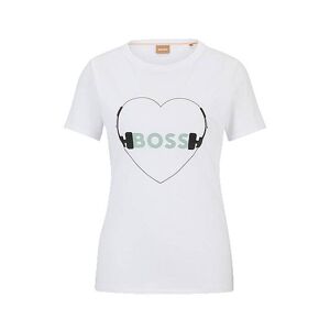 Boss Regular-fit T-shirt in pure cotton with seasonal print
