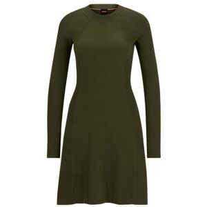 Boss Slim-fit long-sleeved dress with mixed structures