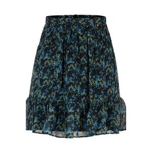 Boss Seasonal-print mini skirt with volant hem