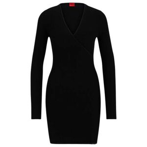 HUGO Wrap-effect crepe dress with cut-out detail