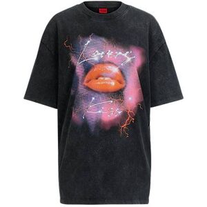 HUGO Oversized-fit T-shirt in cotton jersey with seasonal artwork