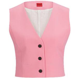 HUGO Regular-fit cropped waistcoat in stretch fabric