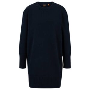 Boss Oversized knitted dress in cotton and virgin wool