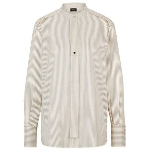 Boss Relaxed-fit blouse in striped silk and cotton