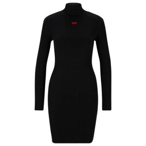 HUGO Long-sleeved dress with red logo label