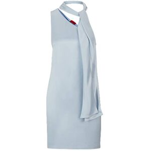 HUGO Short dress with asymmetric neckline and scarf detail