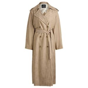 Boss Double-breasted trench coat in pinstripe material