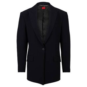 HUGO Longline oversized-fit jacket in seersucker fabric