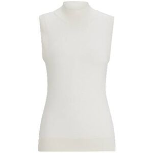 Boss Sleeveless top in silk with mock neckline