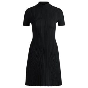 HUGO Slim-fit dress in irregular-rib crepe