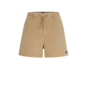 HUGO Relaxed-fit shorts in stretch cotton with logo label