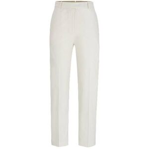 Boss Regular-fit trousers in cotton, silk and stretch