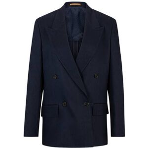 Boss Relaxed-fit blazer in stretch wool and linen