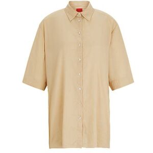 HUGO Regular-fit blouse in a linen blend