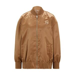 Boss Sateen bomber jacket with double monogram embroidery
