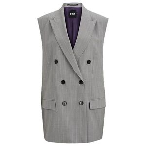 NAOMI x BOSS oversized sleeveless jacket in pinstripe virgin wool