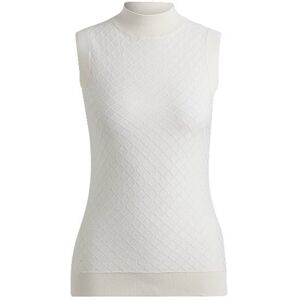 Boss Sleeveless rollneck top in silk and cotton