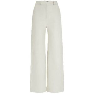 Boss Regular-fit leather trousers with wide leg