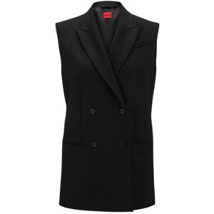 HUGO Regular-fit sleeveless jacket with double-breasted front