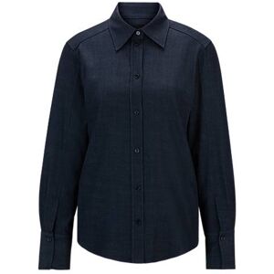 Boss Regular-fit blouse in denim-effect twill