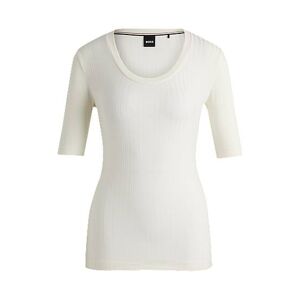 Boss Scoop-neck top in stretch fabric
