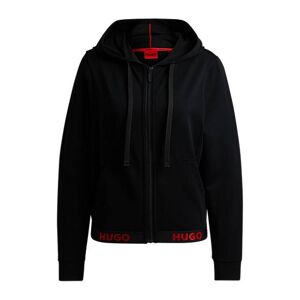 HUGO Cotton-blend zip-up hoodie with logo waistband