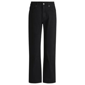 HUGO Straight-fit jeans in black stretch denim