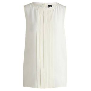 Boss Pleat-front sleeveless blouse in washed silk