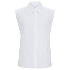 Boss Sleeveless blouse in stretch-cotton canvas