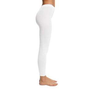 ESPRIT Damen Leggings Cotton W LE blickdicht einfarbig 1 Stück, Weiß (White 2000), 36-38