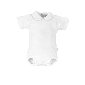 Cambrass Unisex Baby Short Sleeve Bodysuit with Collar 12 18 Months White