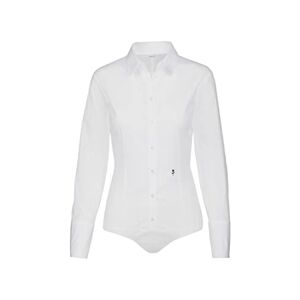 Seidensticker Women's Blouse, Shirt Blouse, Blouse Bodysuit, Non-Iron, Slim Fit, Long Sleeve, Plain, with Stretch, White