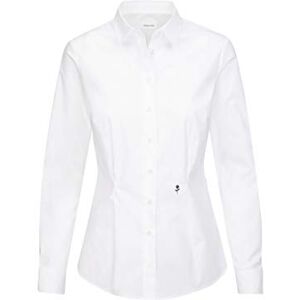 Seidensticker Women's Blouse Easy Iron Slim Fitted Shirt Blouse with Shirt Blouse Collar and Neck Long Sleeve 96% Cotton, 4% Elastane (Hemdbluse Langarm Slim Fit Uni Stretch) White (white 01) plain, size: 38