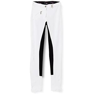 HKM Women's 3/4 Riding Breeches Basic Belmtex Grip-3/4 Trim, White/Black, 34