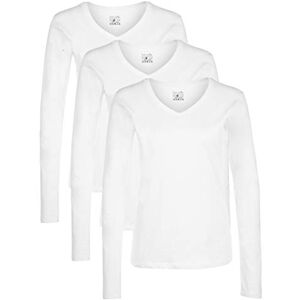 berydale Women's V-Neck Long Sleeve T-Shirt, 3 Pack, Assorted Colours, xxl